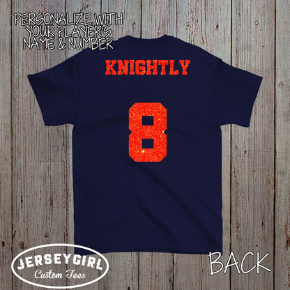 glitter softball mom shirt with team name