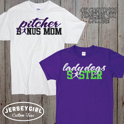 custom softball pitcher mom shirt
