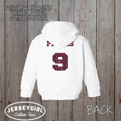 custom softball sister toddler hoodie with name & number