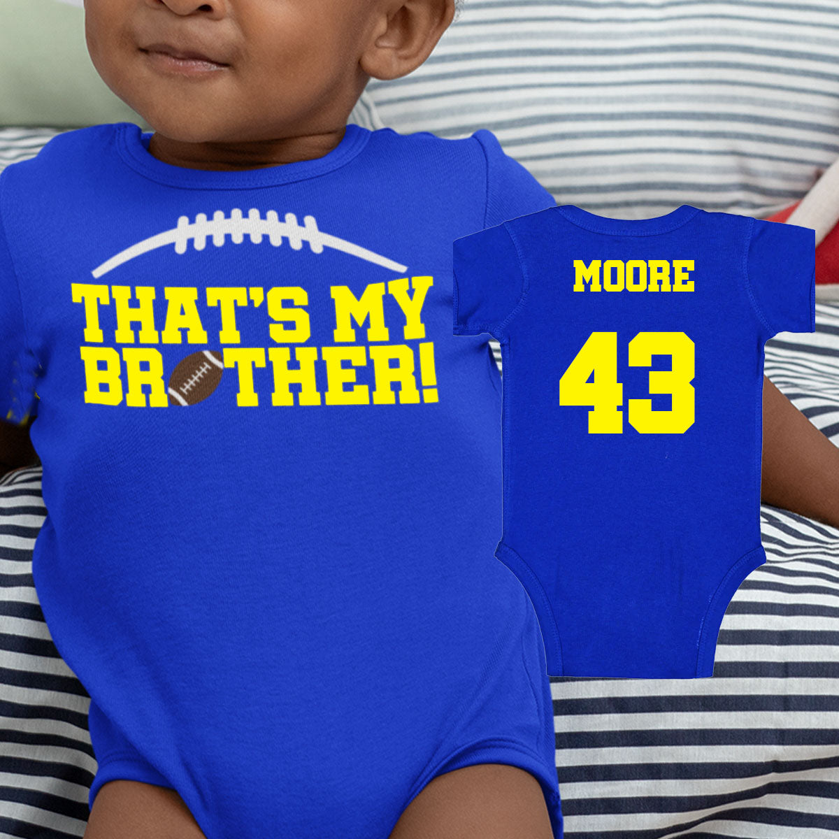 That's My Brother football baby bodysuit