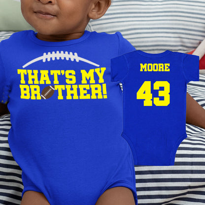 That's My Brother football baby bodysuit