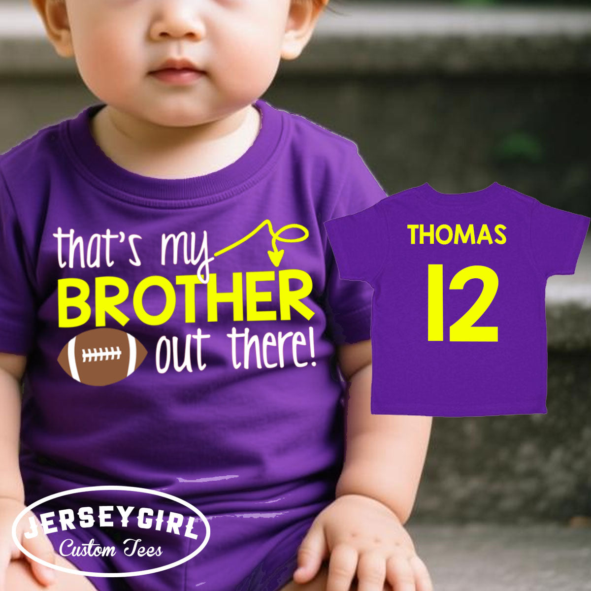 That's My Brother Out There football baby bodysuit / toddler shirt