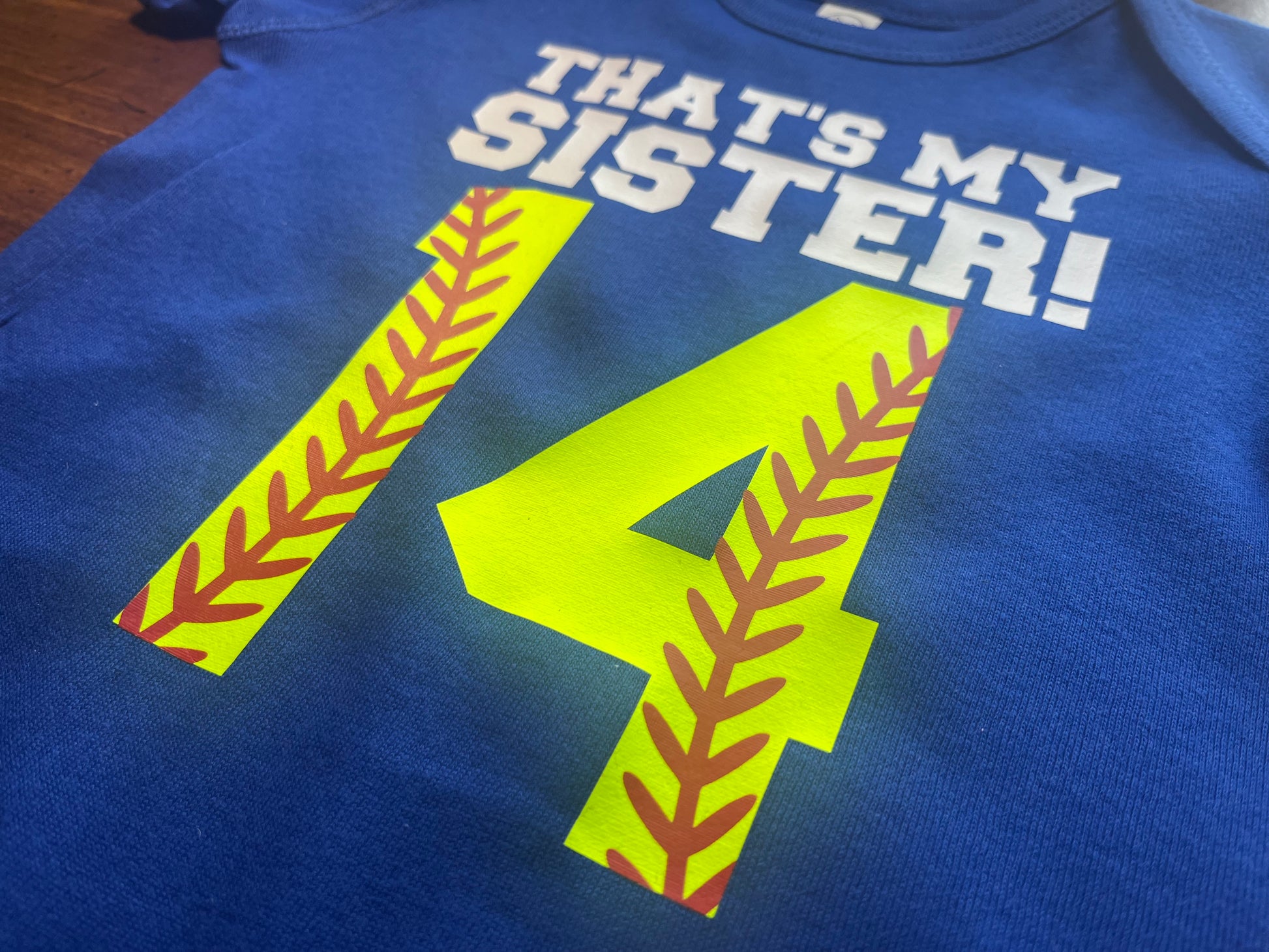That’s My Sister softball baby bodysuit 