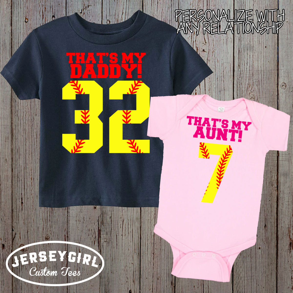 personalized That's My Softball bodysuit / toddler shirt