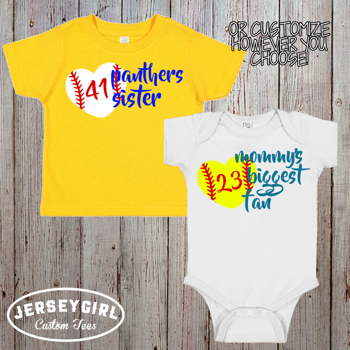 That's My Sister softball bodysuit or toddler shirt