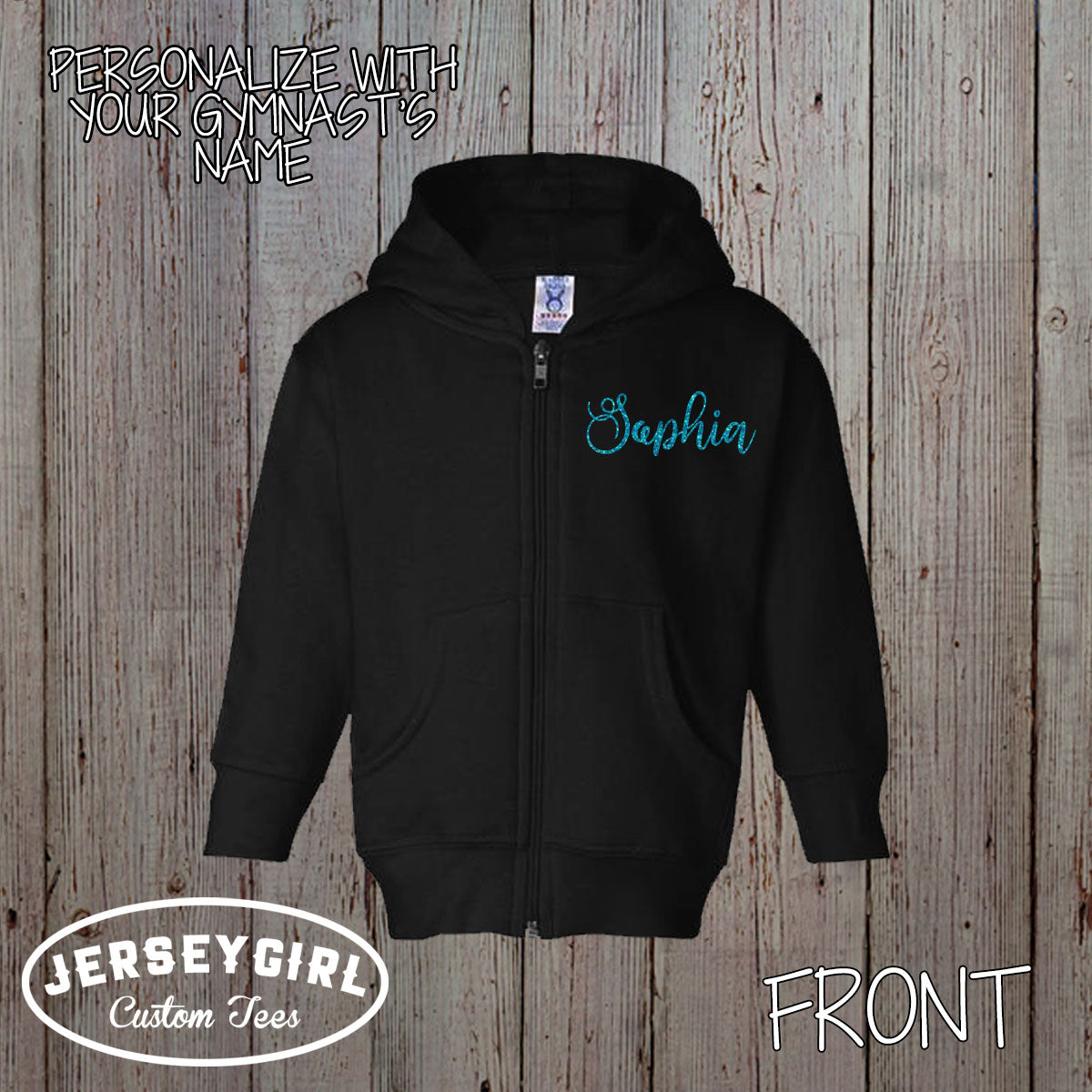 toddler gymnastics zip-up hoodie