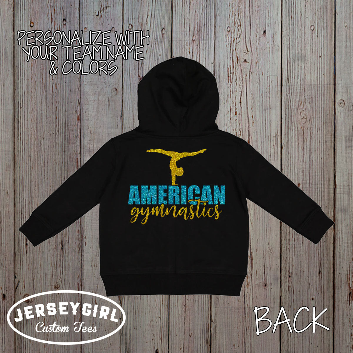 toddler gymnastics zip-up hoodie