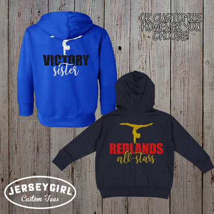 toddler gymnastics zip-up hoodie