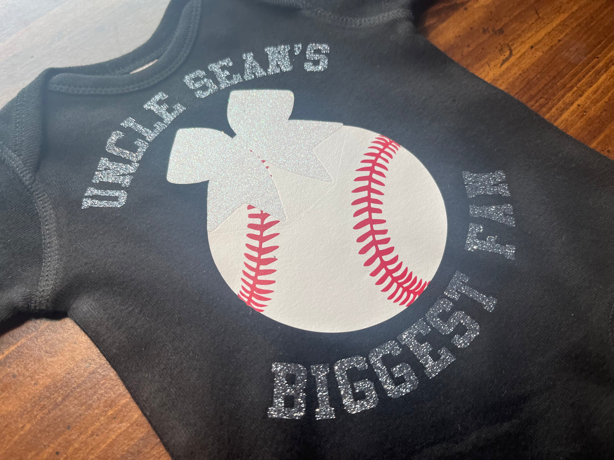 uncle’s biggest fan baseball baby bodysuit / toddler shirt 