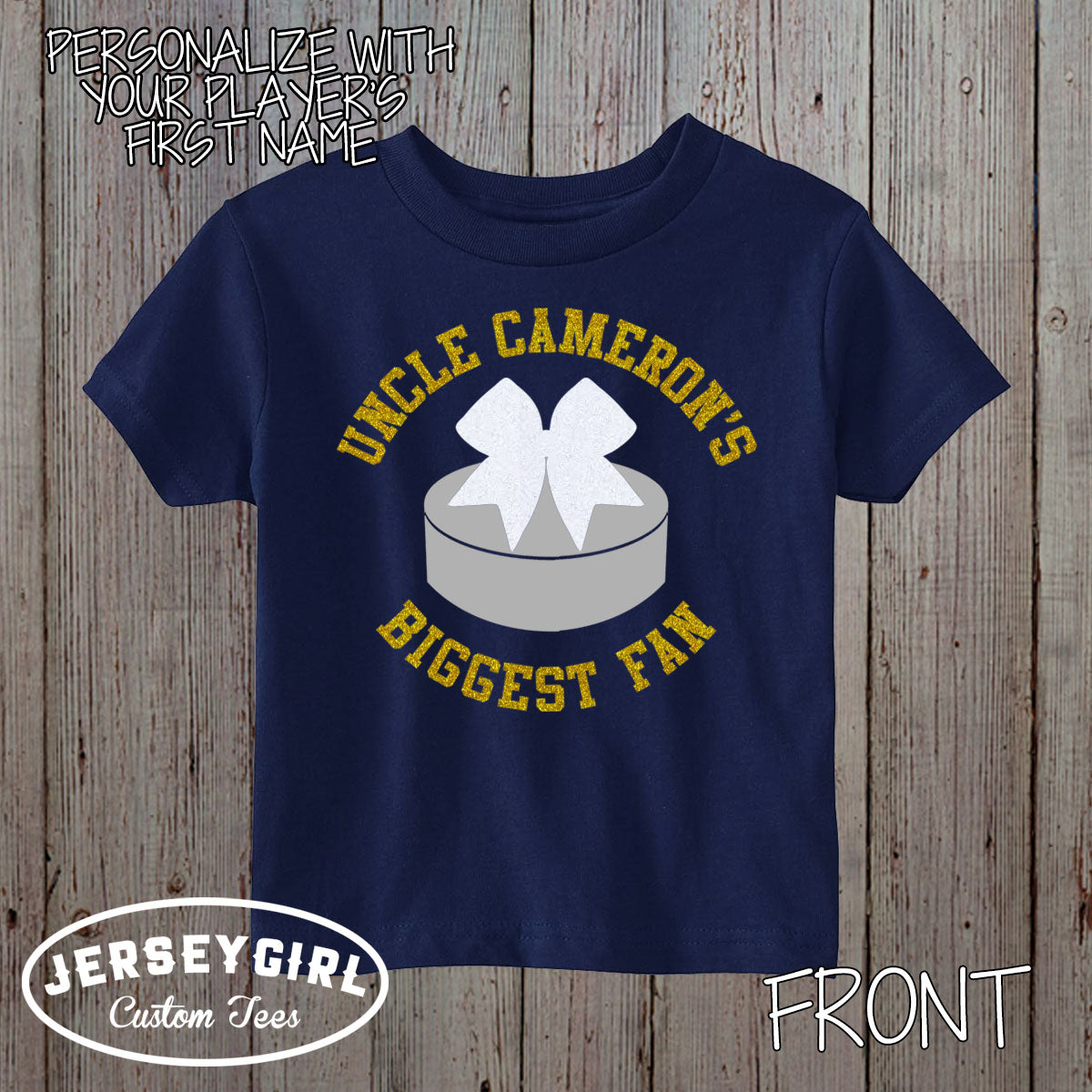 Uncle's Biggest Fan hockey baby bodysuit or toddler shirt