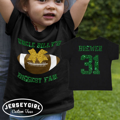 custom little cousin biggest fan football bodysuit