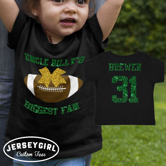custom little cousin biggest fan football bodysuit