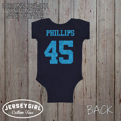 custom little cousin biggest fan football bodysuit