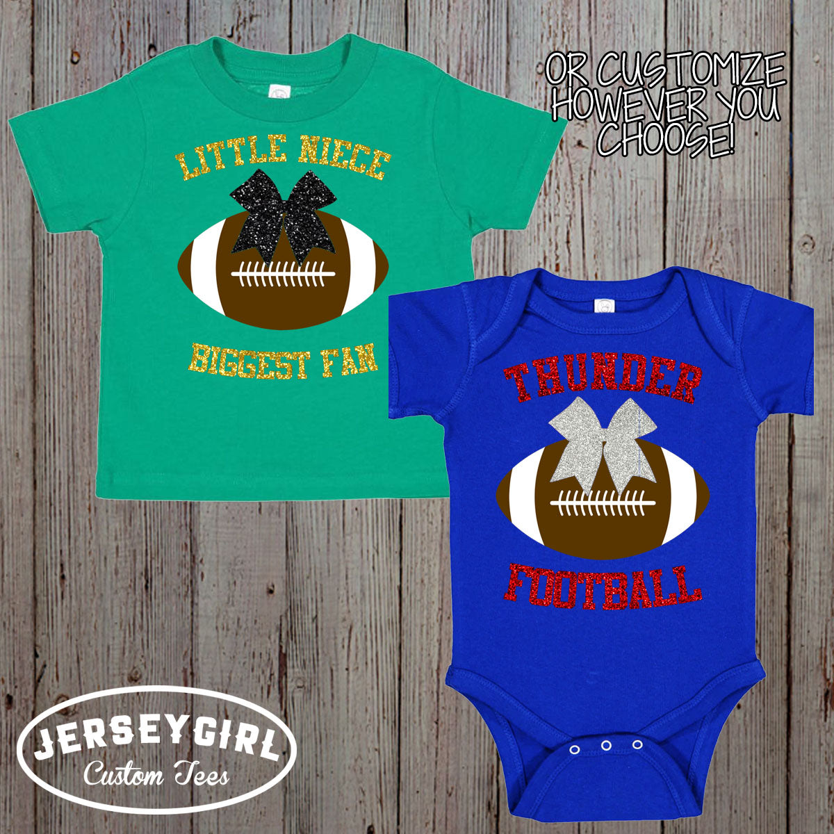 custom little cousin biggest fan football bodysuit