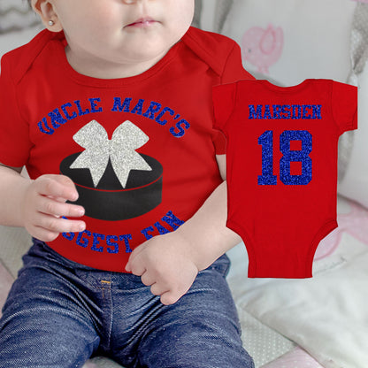 Uncle's Biggest Fan hockey baby bodysuit or toddler shirt