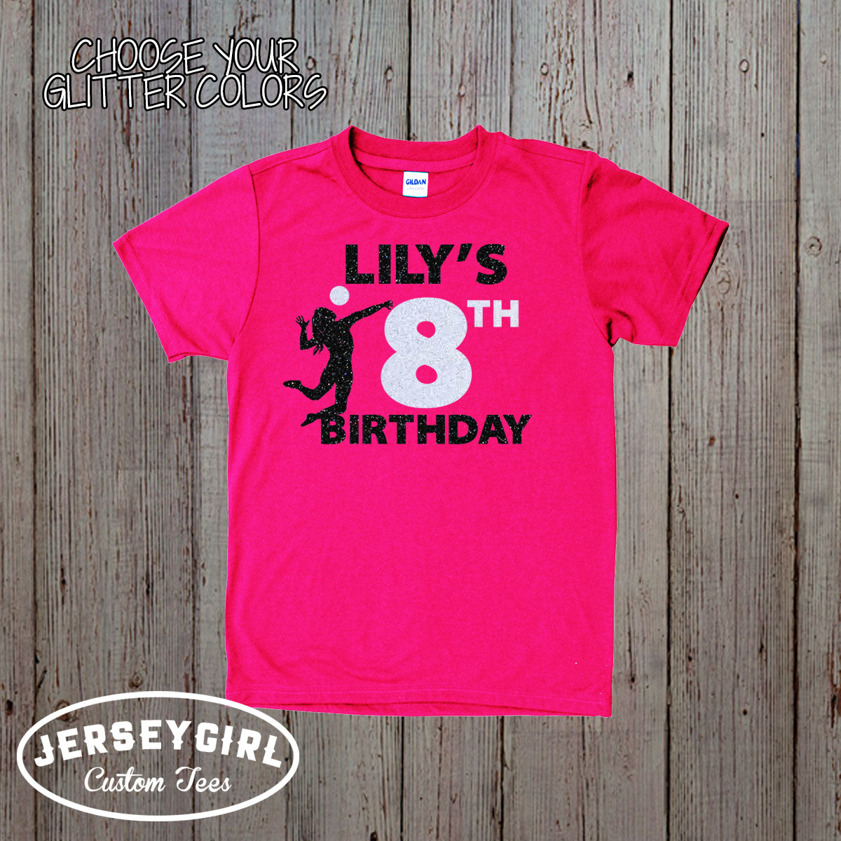custom volleyball birthday shirt