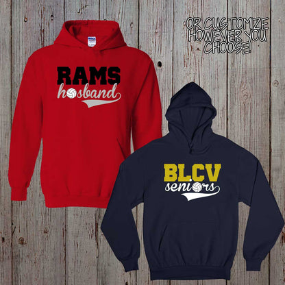 custom volleyball boyfriend hoodie