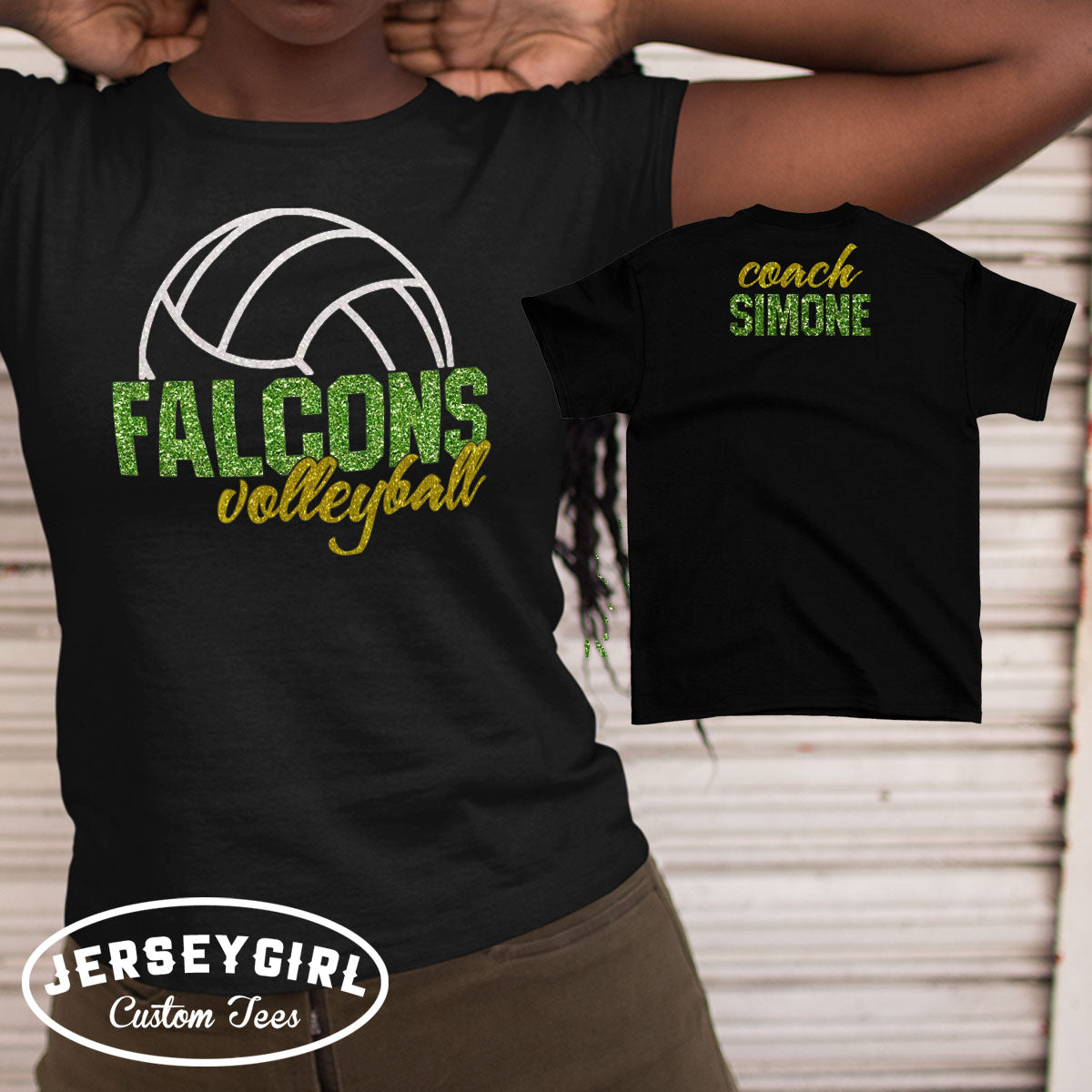 personalized glitter volleyball coach shirt