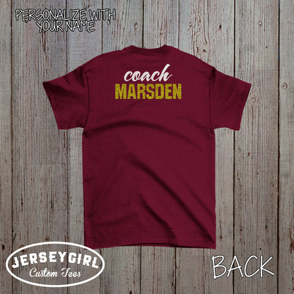 personalized glitter volleyball coach shirt