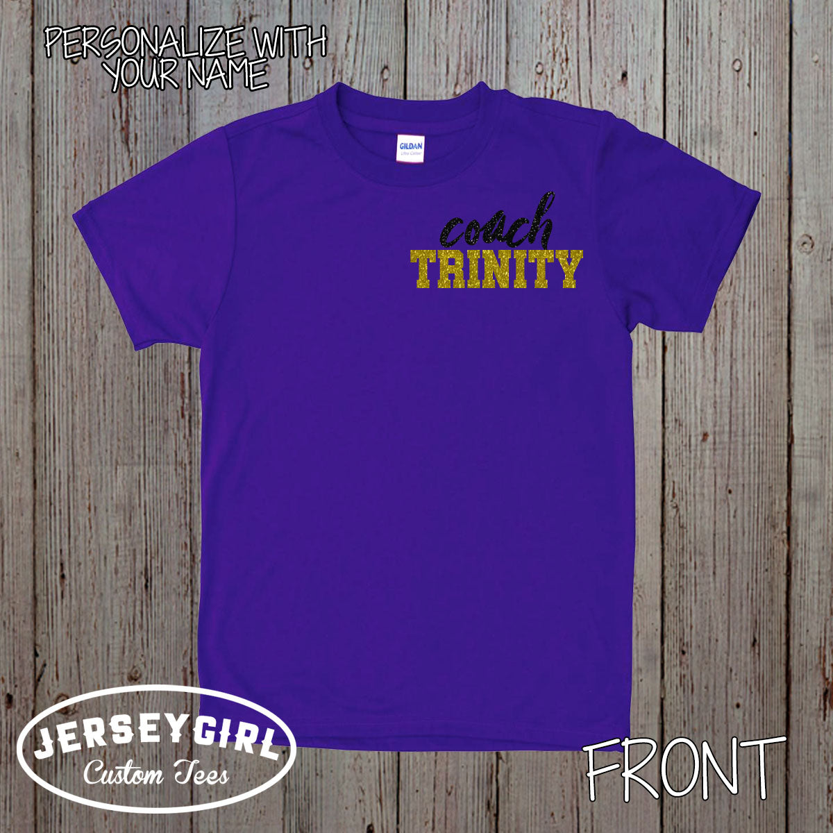 custom glitter volleyball coach shirt