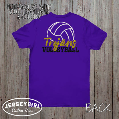 custom glitter volleyball coach shirt