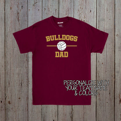 personalized volleyball dad shirt with name & number