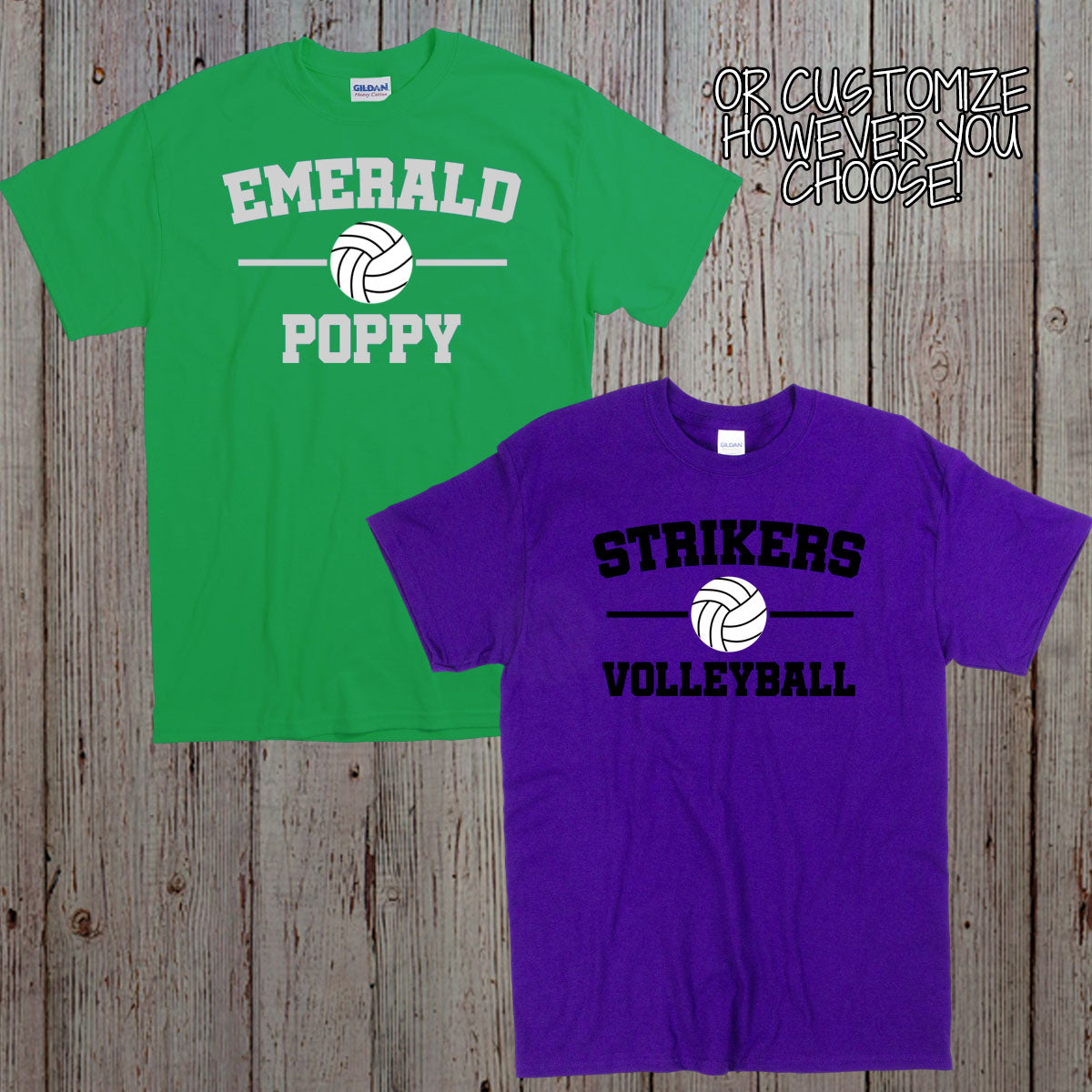 personalized volleyball dad shirt with name & number