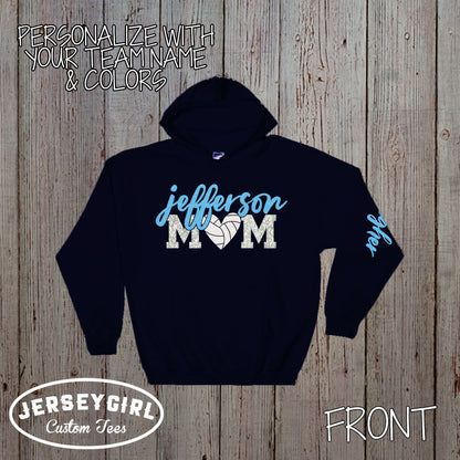 Personalized Volleyball Heart Mom Sweatshirt