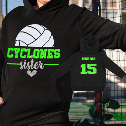 custom volleyball sister hoodie