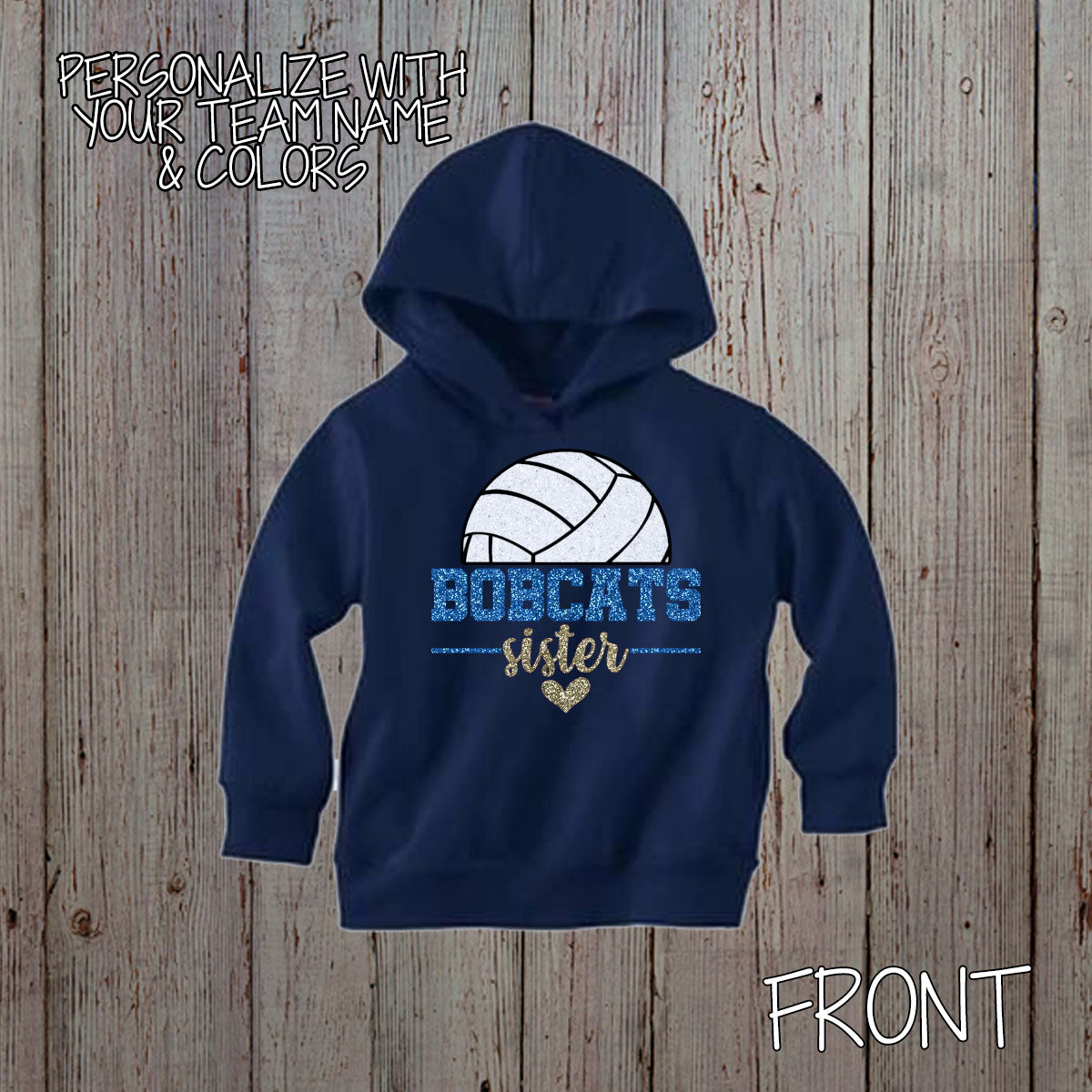 custom volleyball sister hoodie