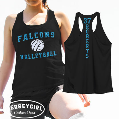 custom glitter volleyball tank top