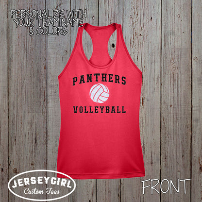 custom glitter volleyball tank top