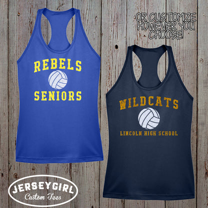 custom glitter volleyball tank top