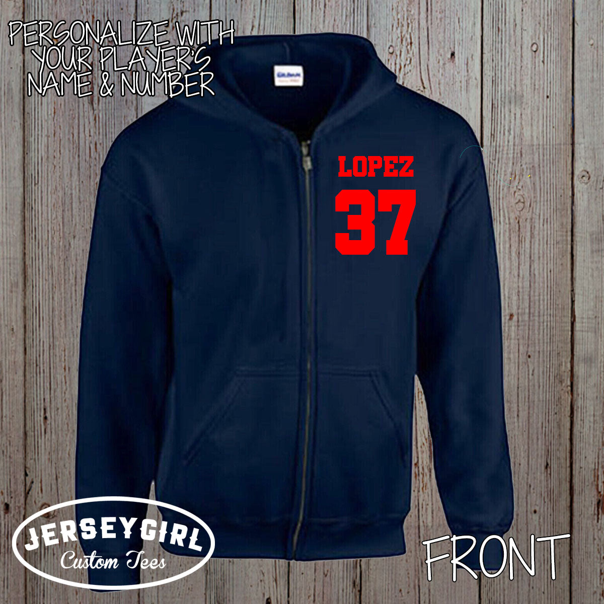 custom volleyball zip up hoodie