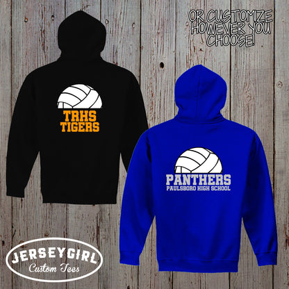 custom volleyball zip up hoodie