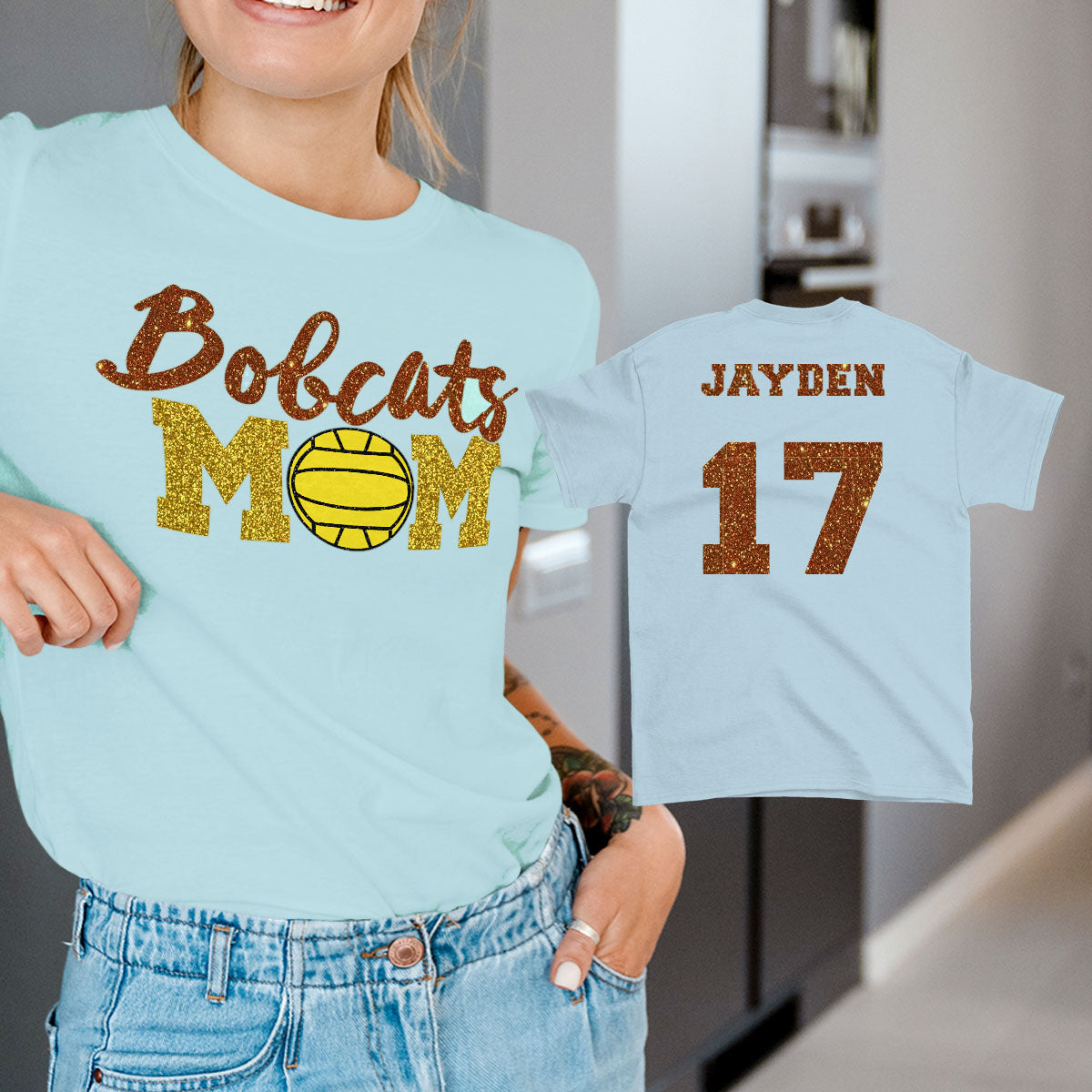 custom water polo mom shirt with name & number