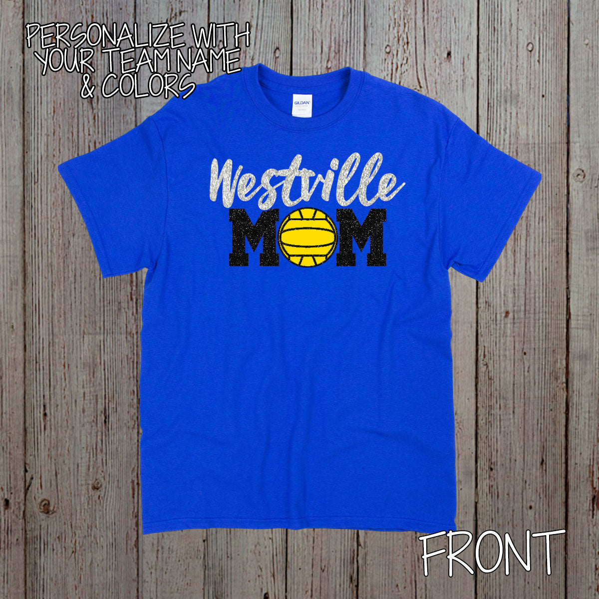 custom water polo mom shirt with name & number